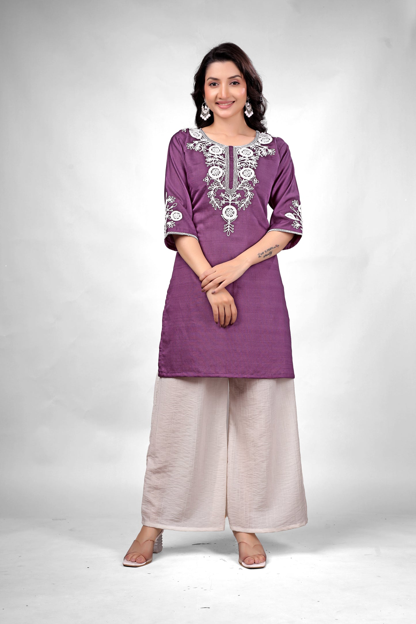 Royal purple Embroidered coord set