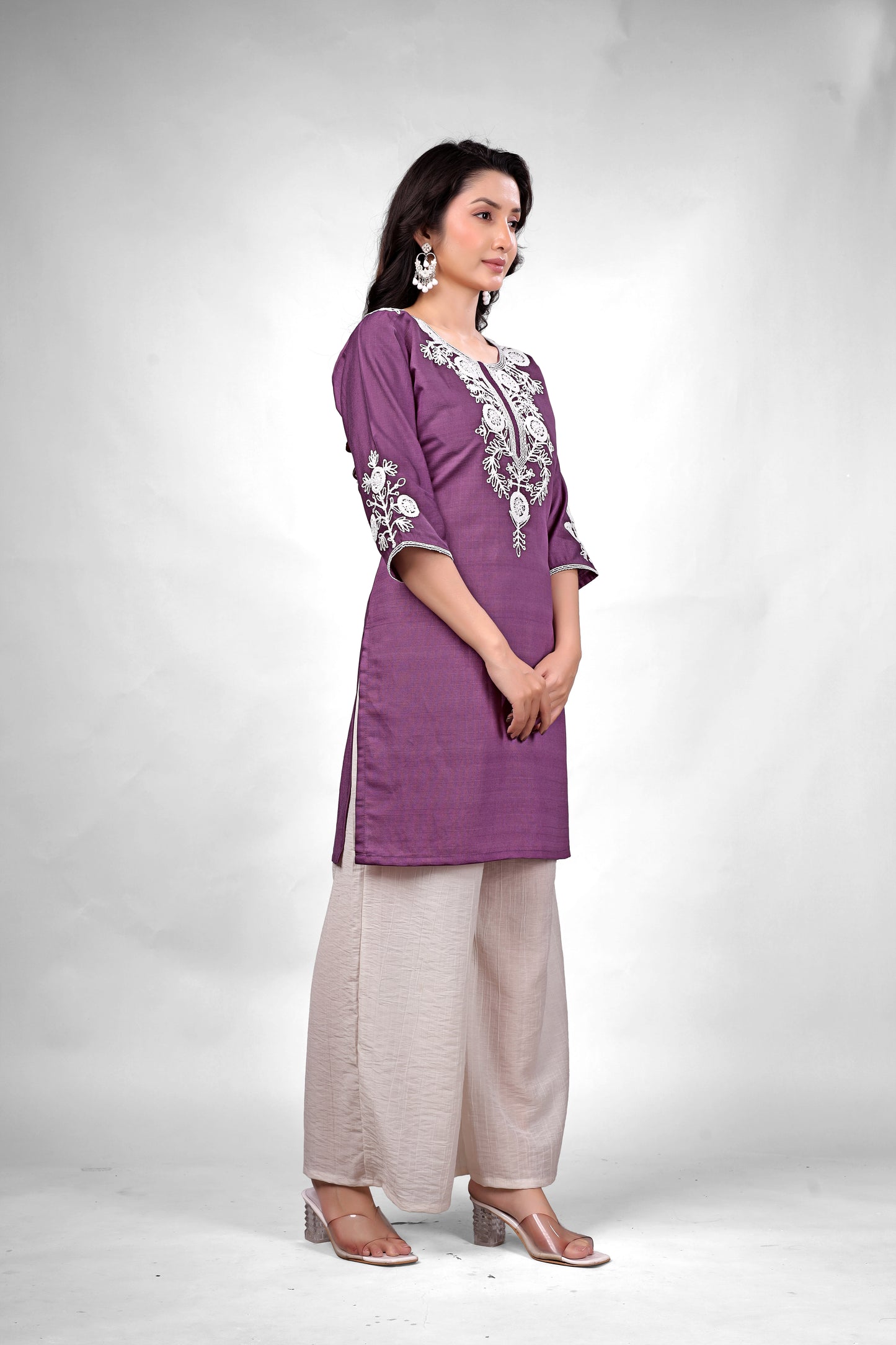 Royal purple Embroidered coord set