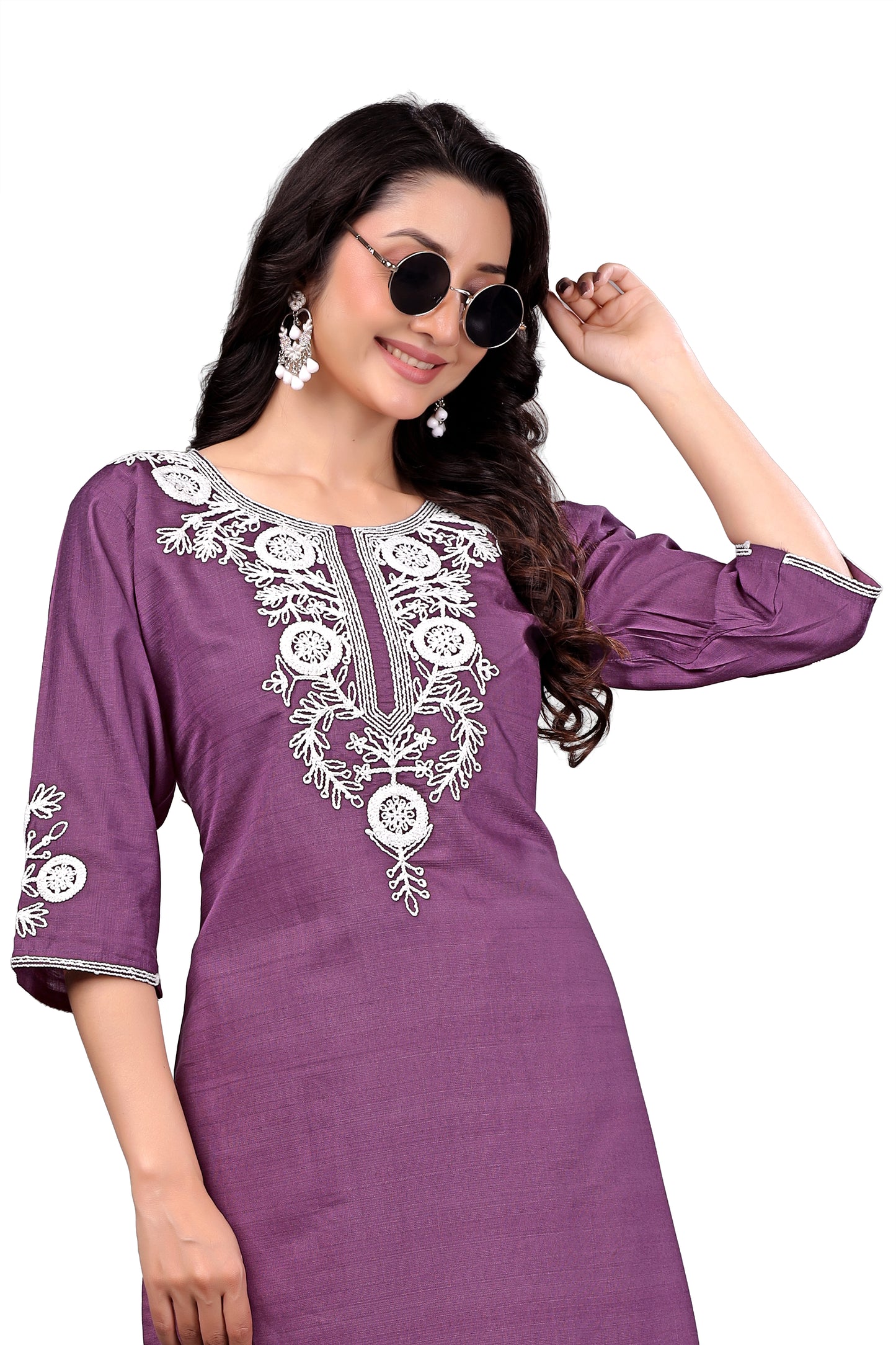 Royal purple Embroidered coord set