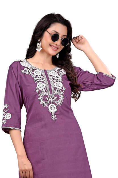 Royal purple Embroidered coord set