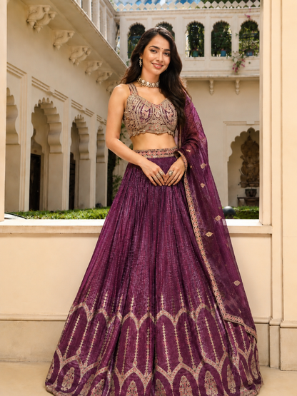 Deep Purple Lehenga Set