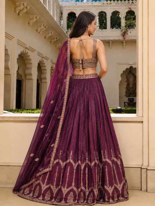 Deep Purple Lehenga Set