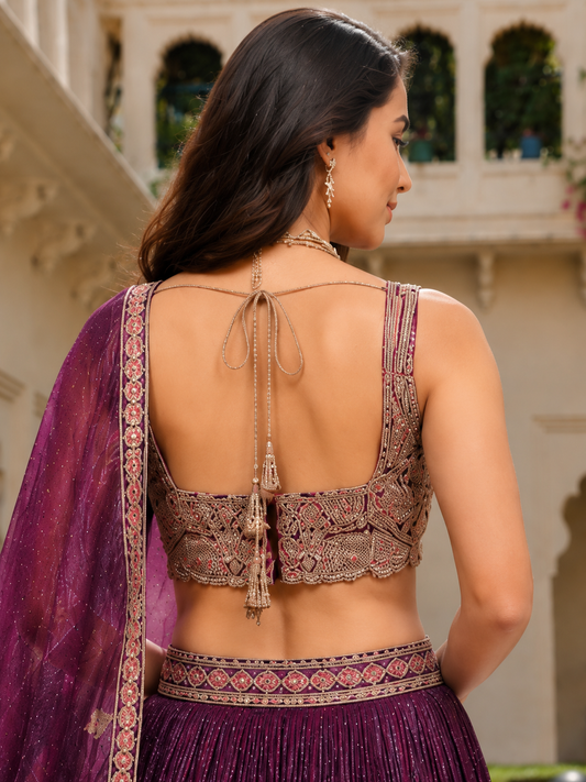 Deep Purple Lehenga Set